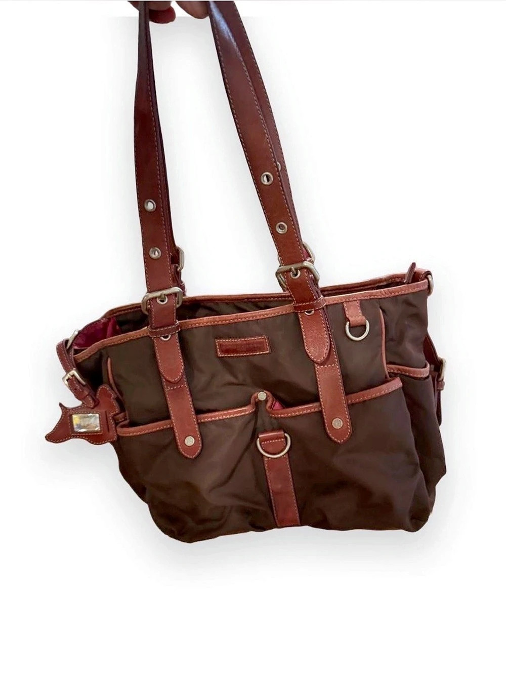 VintageUn Après-Midi de Chien Brown Nylon Leather Tote